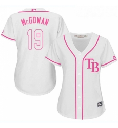 Womens Majestic Tampa Bay Rays 19 Dustin McGowan Replica White Fashion Cool Base MLB Jersey Womens Majestic Tampa Bay Rays 19 Dustin McGowan Replica White Fashion Cool Base MLB Jersey