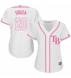 Womens Majestic Tampa Bay Rays 20 Steven Souza Authentic White Fashion Cool Base MLB Jersey Womens Majestic Tampa Bay Rays 20 Steven Souza Authentic White Fashion Cool Base MLB Jersey