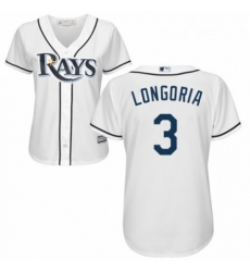 Womens Majestic Tampa Bay Rays 3 Evan Longoria Authentic White Home Cool Base MLB Jersey Womens Majestic Tampa Bay Rays 3 Evan Longoria Authentic White Home Cool Base MLB Jersey