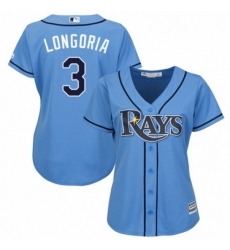 Womens Majestic Tampa Bay Rays 3 Evan Longoria Replica Light Blue Alternate 2 Cool Base MLB Jersey Womens Majestic Tampa Bay Rays 3 Evan Longoria Replica Light Blue Alternate 2 Cool Base MLB Jersey