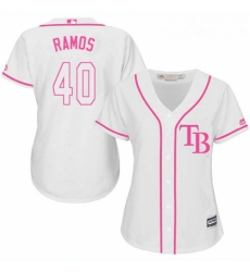 Womens Majestic Tampa Bay Rays 40 Wilson Ramos Replica White Fashion Cool Base MLB Jersey Womens Majestic Tampa Bay Rays 40 Wilson Ramos Replica White Fashion Cool Base MLB Jersey