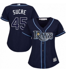 Womens Majestic Tampa Bay Rays 45 Jesus Sucre Replica Navy Blue Alternate Cool Base MLB Jersey Womens Majestic Tampa Bay Rays 45 Jesus Sucre Replica Navy Blue Alternate Cool Base MLB Jersey