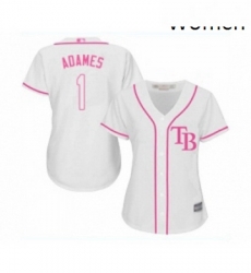 Womens Tampa Bay Rays 1 Willy Adames Replica White Fashion Cool Base Baseball Jersey Womens Tampa Bay Rays 1 Willy Adames Replica White Fashion Cool Base Baseball Jersey