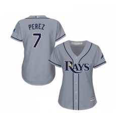 Womens Tampa Bay Rays 7 Michael Perez Replica Grey Road Cool Base Baseball Jersey Womens Tampa Bay Rays 7 Michael Perez Replica Grey Road Cool Base Baseball Jersey