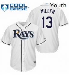 Youth Majestic Tampa Bay Rays 13 Brad Miller Replica White Home Cool Base MLB Jersey Youth Majestic Tampa Bay Rays 13 Brad Miller Replica White Home Cool Base MLB Jersey