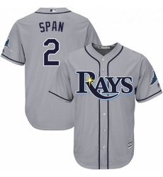 Youth Majestic Tampa Bay Rays 2 Denard Span Replica Grey Road Cool Base MLB Jersey Youth Majestic Tampa Bay Rays 2 Denard Span Replica Grey Road Cool Base MLB Jersey