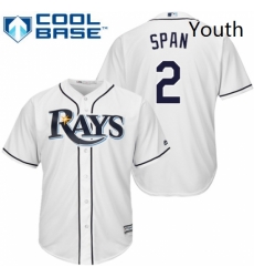 Youth Majestic Tampa Bay Rays 2 Denard Span Replica White Home Cool Base MLB Jersey Youth Majestic Tampa Bay Rays 2 Denard Span Replica White Home Cool Base MLB Jersey