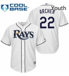 Youth Majestic Tampa Bay Rays 22 Chris Archer Replica White Home Cool Base MLB Jersey Youth Majestic Tampa Bay Rays 22 Chris Archer Replica White Home Cool Base MLB Jersey
