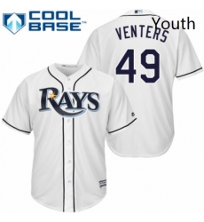 Youth Majestic Tampa Bay Rays 49 Jonny Venters Authentic White Home Cool Base MLB Jersey Youth Majestic Tampa Bay Rays 49 Jonny Venters Authentic White Home Cool Base MLB Jersey