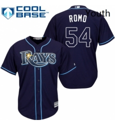 Youth Majestic Tampa Bay Rays 54 Sergio Romo Replica Navy Blue Alternate Cool Base MLB Jersey Youth Majestic Tampa Bay Rays 54 Sergio Romo Replica Navy Blue Alternate Cool Base MLB Jersey