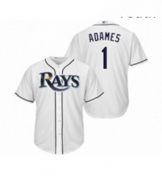 Youth Tampa Bay Rays 1 Willy Adames Replica White Home Cool Base Baseball Jersey Youth Tampa Bay Rays 1 Willy Adames Replica White Home Cool Base Baseball Jersey