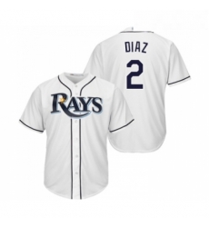 Youth Tampa Bay Rays 2 Yandy Diaz Replica White Home Cool Base Baseball Jersey Youth Tampa Bay Rays 2 Yandy Diaz Replica White Home Cool Base Baseball Jersey