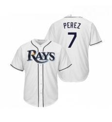 Youth Tampa Bay Rays 7 Michael Perez Replica White Home Cool Base Baseball Jersey Youth Tampa Bay Rays 7 Michael Perez Replica White Home Cool Base Baseball Jersey