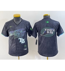 Youth Tampa Bay Rays Team Big Logo Charcoal 2024 City Connect Limited Stitched Baseball JerseyS 2 Youth Tampa Bay Rays Team Big Logo Charcoal 2024 City Connect Limited Stitched Baseball JerseyS 2