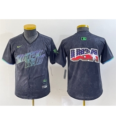 Youth Tampa Bay Rays Team Big Logo Charcoal 2024 City Connect Limited Stitched Baseball JerseyS Youth Tampa Bay Rays Team Big Logo Charcoal 2024 City Connect Limited Stitched Baseball JerseyS