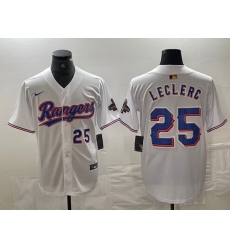 Men Texas Rangers 25 Jose Leclerc White Gold Cool Base Stitched Baseball Jersey 1 Men Texas Rangers 25 Jose Leclerc White Gold Cool Base Stitched Baseball Jersey 1