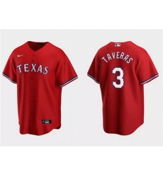 Men Texas Rangers 3 Leody Taveras Red Cool Base Stitched Baseball Jersey Men Texas Rangers 3 Leody Taveras Red Cool Base Stitched Baseball Jersey