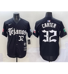 Men Texas Rangers 32 Evan Carter Black Mexico 2025 Vapor Premier Limited Stitched Baseball Jersey