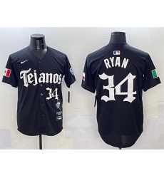 Men Texas Rangers 34 Nolan Ryan Black Mexico 2025 Vapor Premier Limited Stitched Baseball Jersey