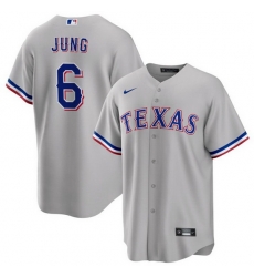 Men Texas Rangers 6 Josh Jung Grey Cool Base Stitched Baseball Jersey Men Texas Rangers 6 Josh Jung Grey Cool Base Stitched Baseball Jersey