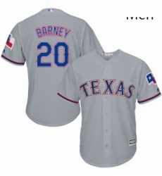 Mens Majestic Texas Rangers 20 Darwin Barney Replica Grey Road Cool Base MLB Jersey Mens Majestic Texas Rangers 20 Darwin Barney Replica Grey Road Cool Base MLB Jersey
