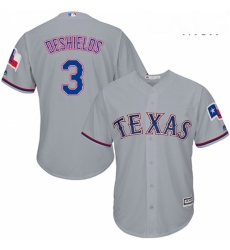 Mens Majestic Texas Rangers 3 Delino DeShields Replica Grey Road Cool Base MLB Jersey Mens Majestic Texas Rangers 3 Delino DeShields Replica Grey Road Cool Base MLB Jersey