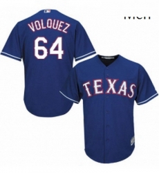 Mens Majestic Texas Rangers 64 Edinson Volquez Replica Royal Blue Alternate 2 Cool Base MLB Jersey Mens Majestic Texas Rangers 64 Edinson Volquez Replica Royal Blue Alternate 2 Cool Base MLB Jersey