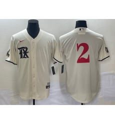 Men's Texas Rangers #2 Marcus Semien Cream 2023 City Connect Stitched Baseball Jersey Men's Texas Rangers #2 Marcus Semien Cream 2023 City Connect Stitched Baseball Jersey