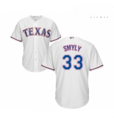 Mens Texas Rangers 33 Drew Smyly Replica White Home Cool Base Baseball Jersey Mens Texas Rangers 33 Drew Smyly Replica White Home Cool Base Baseball Jersey