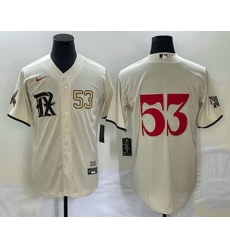 Men's Texas Rangers #53 Adolis Garcia Number Cream 2023 City Connect Cool Base Stitched Jersey1 Men's Texas Rangers #53 Adolis Garcia Number Cream 2023 City Connect Cool Base Stitched Jersey1