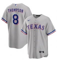 Men's Texas Rangers #8 Bubba Thompson Gray Cool Base Stitched Baseball Jersey Men's Texas Rangers #8 Bubba Thompson Gray Cool Base Stitched Baseball Jersey