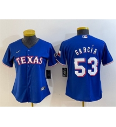 Women Texas Rangers 53 Adolis Garc EDa Royal With Patch Stitched Baseball Jersey 28Run Small 29 Women Texas Rangers 53 Adolis Garc EDa Royal With Patch Stitched Baseball Jersey 28Run Small 29
