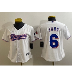 Women Texas Rangers 6 Josh Jung White With Patch Stitched Baseball Jersey 28Run Small 29 Women Texas Rangers 6 Josh Jung White With Patch Stitched Baseball Jersey 28Run Small 29