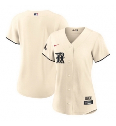 Women Texas Rangers Blank Cream 2023 City Connect Stitched Baseball Jersey Women Texas Rangers Blank Cream 2023 City Connect Stitched Baseball Jersey