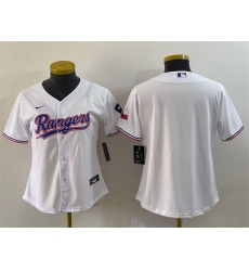 Women Texas Rangers Blank White With Patch Stitched Baseball Jersey 28Run Small 29 Women Texas Rangers Blank White With Patch Stitched Baseball Jersey 28Run Small 29