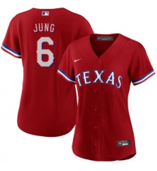 Women Texas Rangers Josh Jung #6 Red Cool Base Stitched MLB Jersey Women Texas Rangers Josh Jung #6 Red Cool Base Stitched MLB Jersey