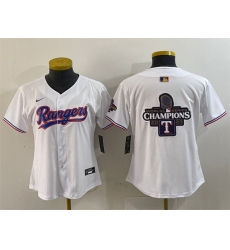 Women Texas Rangers Team Big Logo White Gold Stitched Baseball Jersey 1 Women Texas Rangers Team Big Logo White Gold Stitched Baseball Jersey 1
