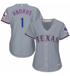 Womens Majestic Texas Rangers 1 Elvis Andrus Authentic Grey Road Cool Base MLB Jersey Womens Majestic Texas Rangers 1 Elvis Andrus Authentic Grey Road Cool Base MLB Jersey