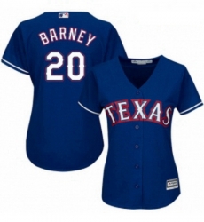 Womens Majestic Texas Rangers 20 Darwin Barney Replica Royal Blue Alternate 2 Cool Base MLB Jersey Womens Majestic Texas Rangers 20 Darwin Barney Replica Royal Blue Alternate 2 Cool Base MLB Jersey