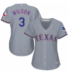 Womens Majestic Texas Rangers 3 Russell Wilson Authentic Grey Road Cool Base MLB Jersey Womens Majestic Texas Rangers 3 Russell Wilson Authentic Grey Road Cool Base MLB Jersey