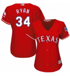 Womens Majestic Texas Rangers 34 Nolan Ryan Authentic Red Alternate Cool Base MLB Jersey Womens Majestic Texas Rangers 34 Nolan Ryan Authentic Red Alternate Cool Base MLB Jersey