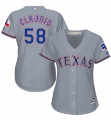 Womens Majestic Texas Rangers 58 Alex Claudio Replica Grey Road Cool Base MLB Jersey Womens Majestic Texas Rangers 58 Alex Claudio Replica Grey Road Cool Base MLB Jersey