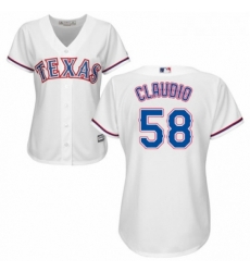 Womens Majestic Texas Rangers 58 Alex Claudio Replica White Home Cool Base MLB Jersey Womens Majestic Texas Rangers 58 Alex Claudio Replica White Home Cool Base MLB Jersey