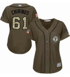 Womens Majestic Texas Rangers 61 Robinson Chirinos Authentic Green Salute to Service MLB Jersey Womens Majestic Texas Rangers 61 Robinson Chirinos Authentic Green Salute to Service MLB Jersey