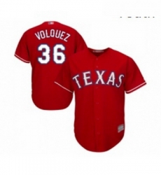 Youth Texas Rangers 36 Edinson Volquez Replica Red Alternate Cool Base Baseball Jersey Youth Texas Rangers 36 Edinson Volquez Replica Red Alternate Cool Base Baseball Jersey