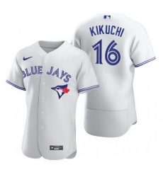 Men Toronto Blue Jays 16 Yusei Kikuchi White Flex Base Stitched Baseball jersey Men Toronto Blue Jays 16 Yusei Kikuchi White Flex Base Stitched Baseball jersey