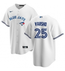 Men Toronto Blue Jays 25 Daulton Varsho White Cool Base Stitched Jersey Men Toronto Blue Jays 25 Daulton Varsho White Cool Base Stitched Jersey
