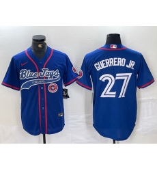 Men Toronto Blue Jays 27 Vladimir Guerrero Jr Royal Cool Base Stitched Baseball Jersey 2 Men Toronto Blue Jays 27 Vladimir Guerrero Jr Royal Cool Base Stitched Baseball Jersey 2