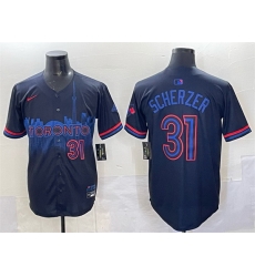 Men Toronto Blue Jays 31 Max Scherzer Navy 2024 City Connect Limited Stitched Baseball Jersey