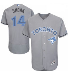 Mens Majestic Toronto Blue Jays 14 Justin Smoak Authentic Gray 2016 Fathers Day Fashion Flex Base MLB Jersey Mens Majestic Toronto Blue Jays 14 Justin Smoak Authentic Gray 2016 Fathers Day Fashion Flex Base MLB Jersey